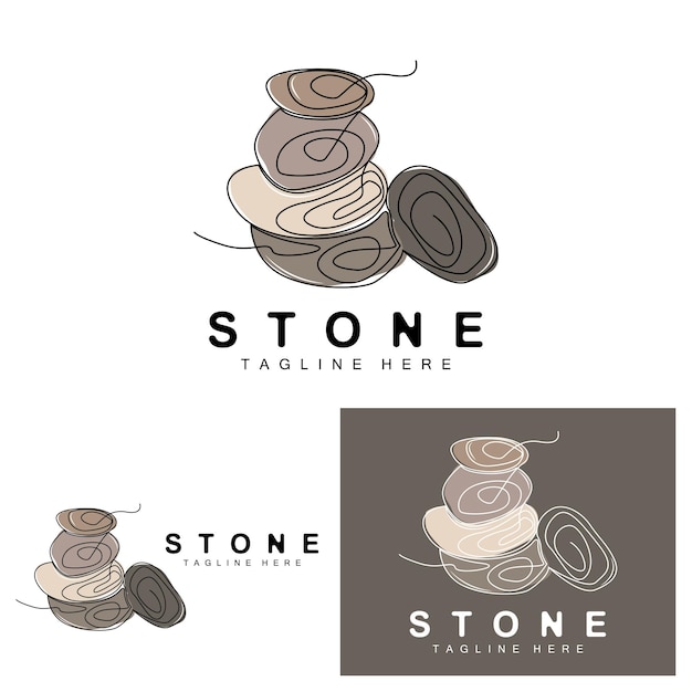 Stacked Stone Logo Design Balancing Stone Vector Building Material Stone Illustration Pumice Stone Illustration Walpapeer Stone