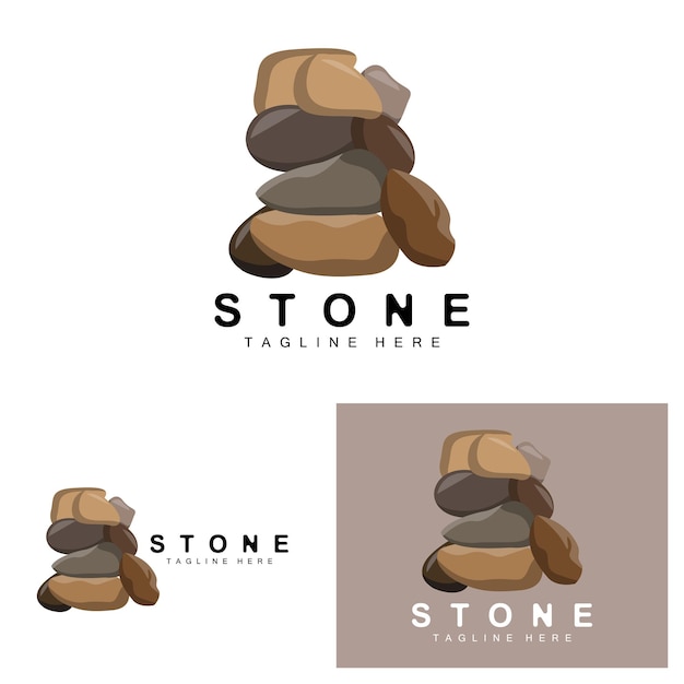 Stacked Stone Logo Design Balancing Stone Vector Building Material Stone Illustration Pumice Stone Illustration Walpapeer Stone