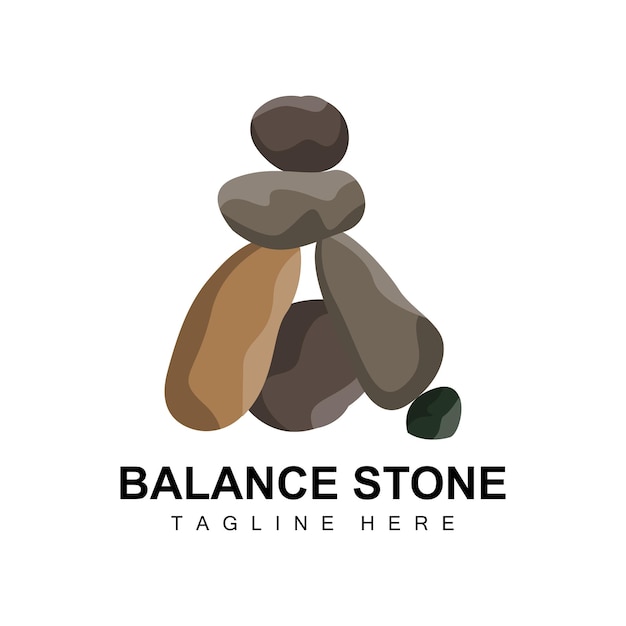 Stacked Stone Logo Design Balancing Stone Vector Building Material Stone Illustration Pumice Stone Illustration Walpapeer Stone