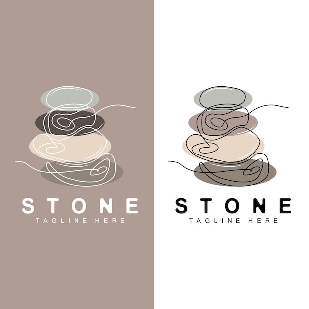 Stacked Stone Logo Design Balancing Stone Vector Building Material Stone Illustration Pumice Stone Illustration Walpapeer Stone