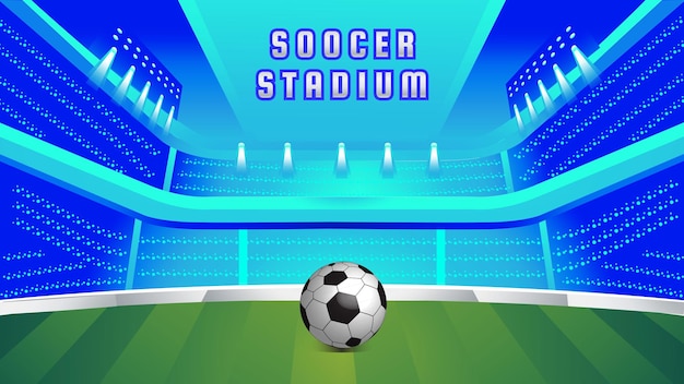 STADIUM SOCCER SUPER BIG MATCH FOOTBALL TEAMS CHAMPIONSHIP BACKGROUND TEMPLATE