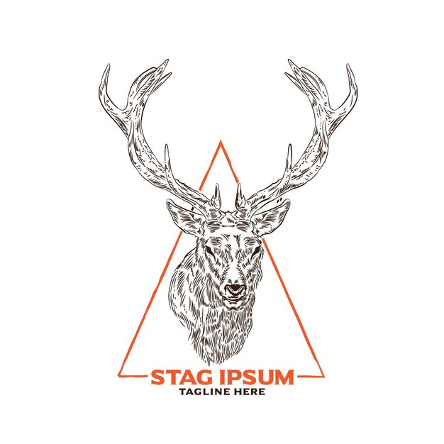 Vector stag head vector illustration logo design