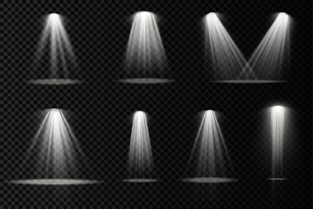 Stage lighting spotlights scene projector light effects bright white lighting with spotlight