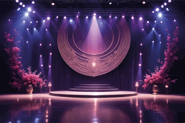 stage with light and podiumstage with light and podium3 d rendering of a stage with light