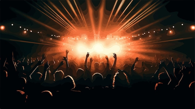 Stage with Spotlights at Party or Concert