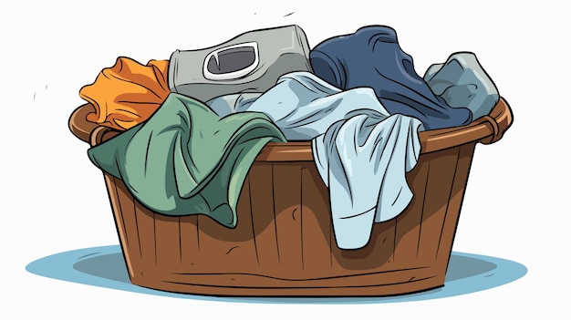 Vector stained clothes pile illustration dirty laundry concept