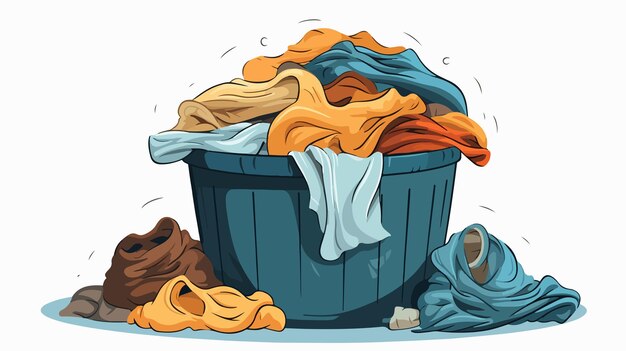 Vector stained clothes pile illustration dirty laundry concept