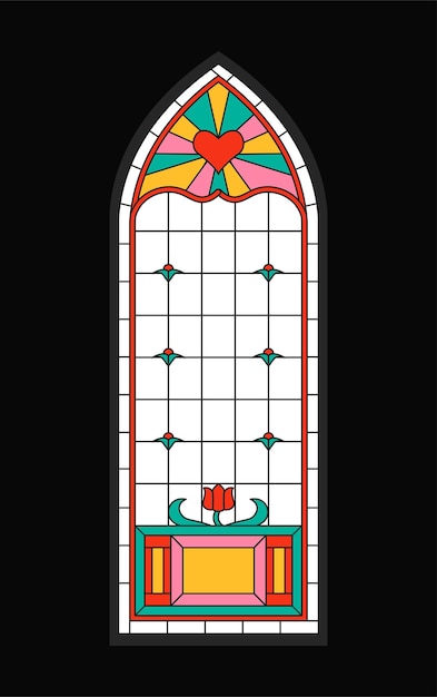 Stained glass window vector concept