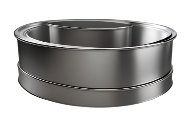 Stainless steel pot on white background