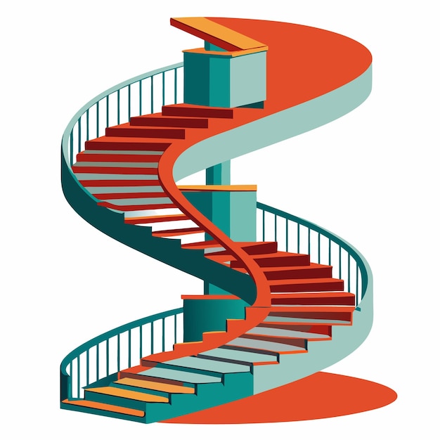 Staircase colorful vector illustration