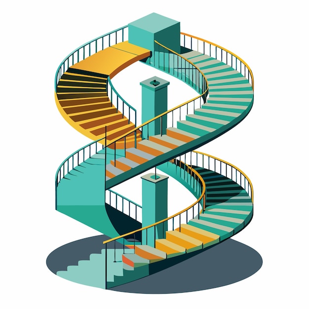 Vector staircase colorful vector illustration