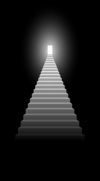 Staircase leading up Vector illustration of stairs going up to the door with bright light