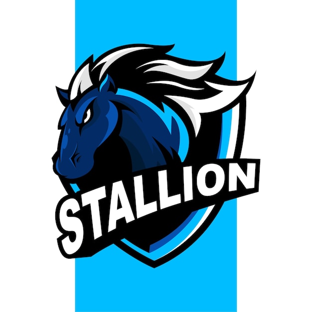 STALLION HORSE ESPORT MASCOT LOGO VECTOR