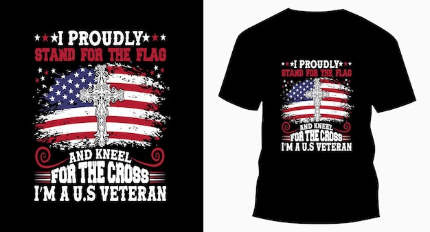 Stand For The Flag Typography Vintage Veterans Day Tshirt Design