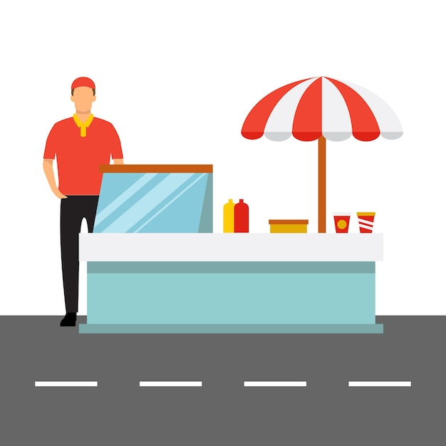 Stand food vector illustration