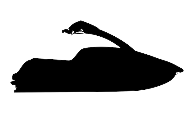 Stand Jet ski water scooter Silhouette personal watercraft Illustration