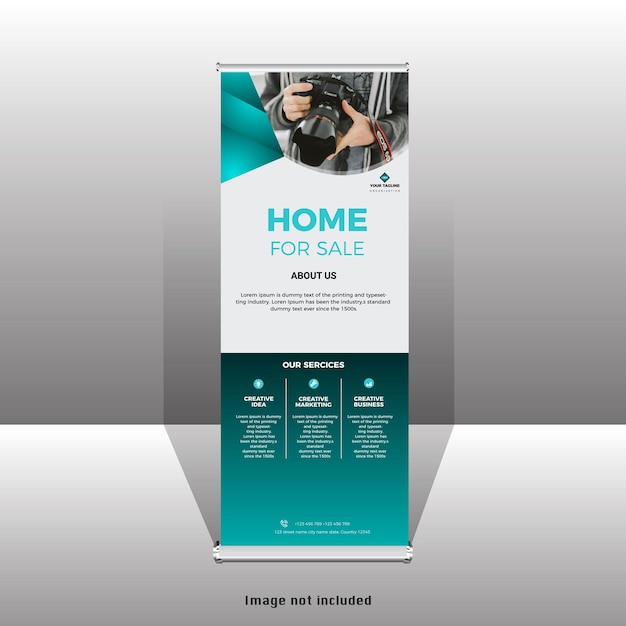 Vector stand roll up banner standee template design