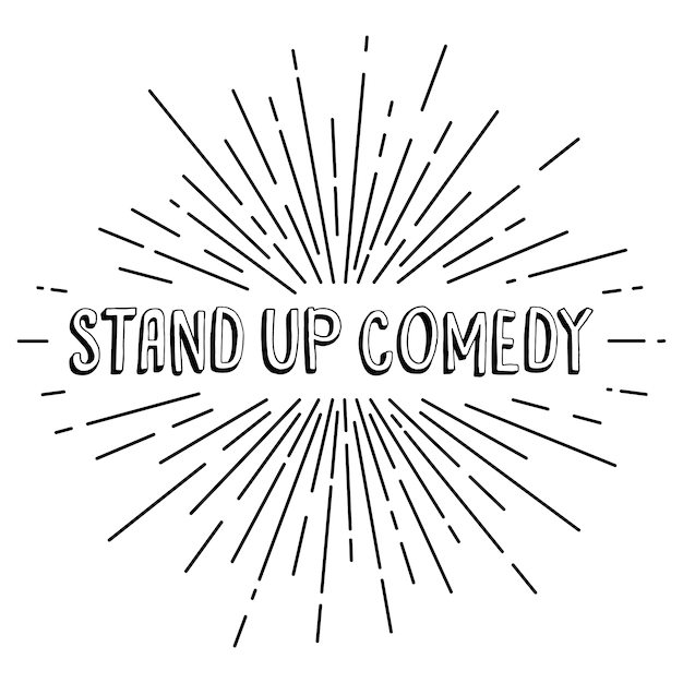 stand up comedy text show sunrays retro theme