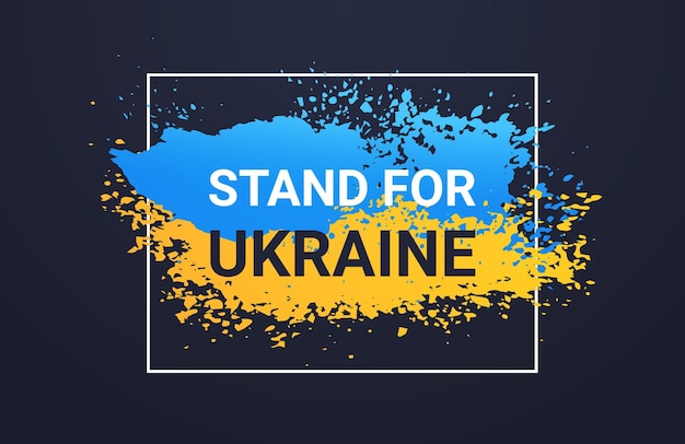 Stand with Ukraine template banner pray for Ukrainian peace save Ukraine from russia stop war sticker