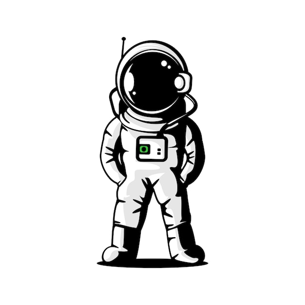 standing astronaut illustration vector, spaceman vector