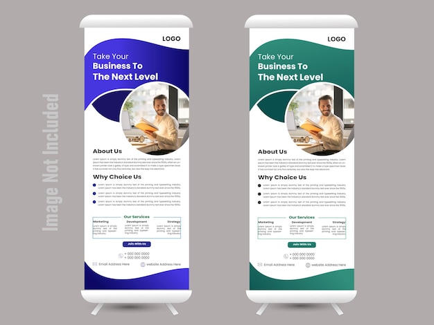 Standing banner template and modern corporate roll up banner template