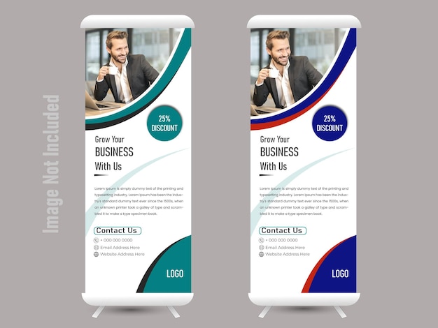 Standing banner template and modern corporate roll up banner template