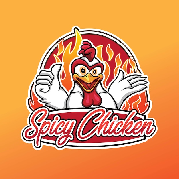 Standing Chicken Cartoon Mascot Vector