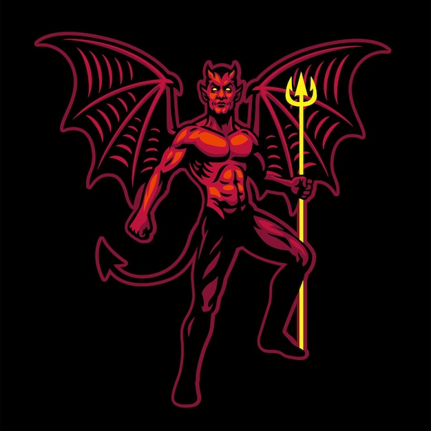 Standing Devil with wings