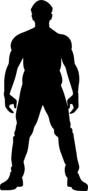 Standing pose vector silhouette illustration