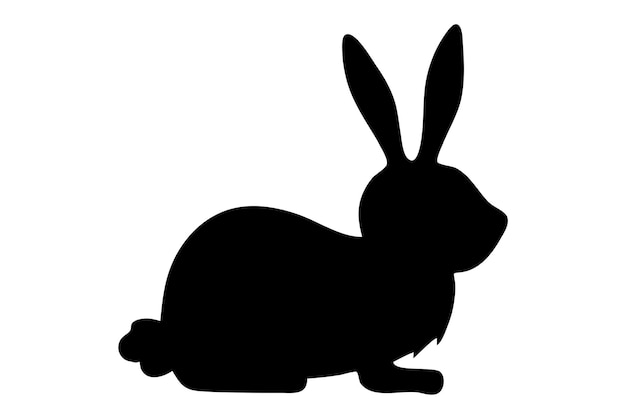 Standing rabbit silhouette vector isolated on white bunny icon idea animal concept wildlife