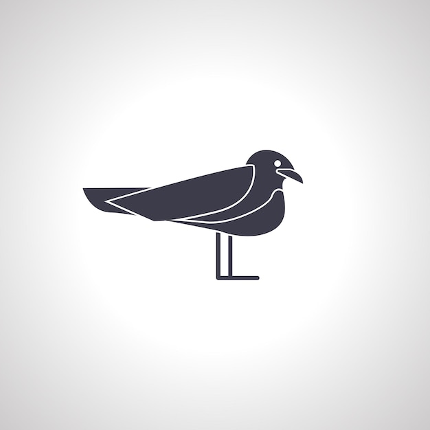 Standing seagull silhouette seagull isolated icon