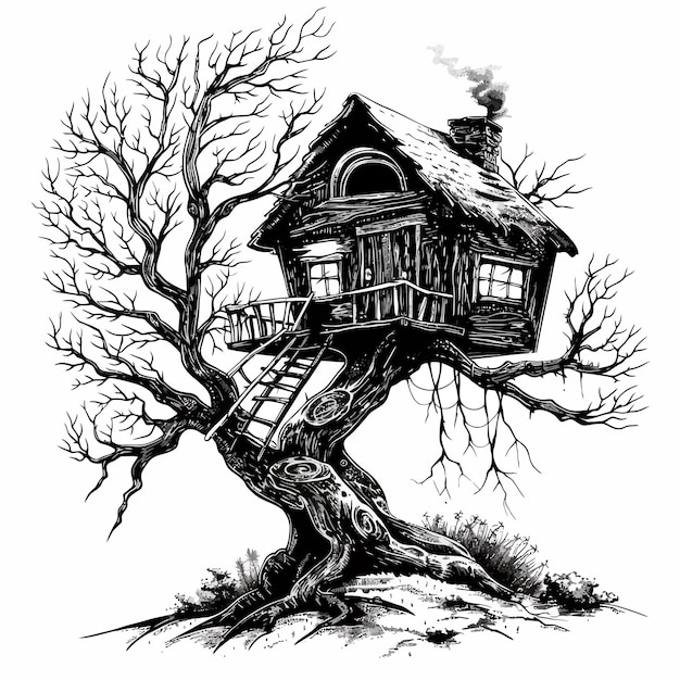 standing tree house