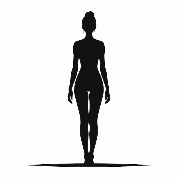 Standing woman silhouette single woman standing alone vector illustration