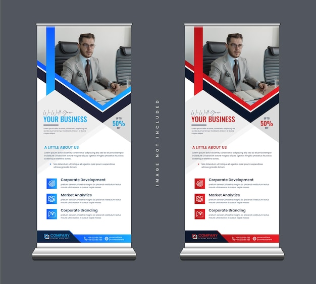 Standing XBanner template and Modern corporate roll up banner template