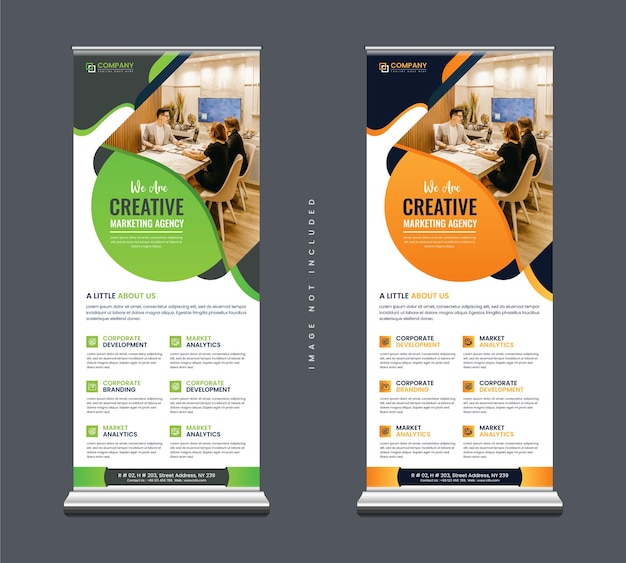 Standing XBanner template and Modern corporate roll up banner template