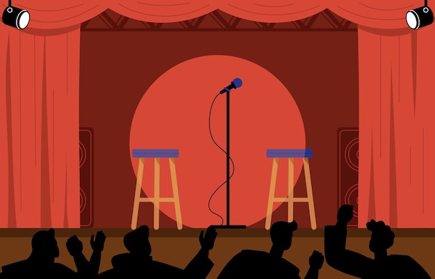 Standup stage vector concept