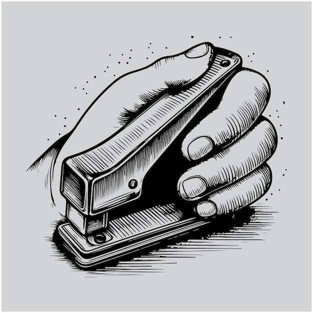 Staple hand drawing vintage style Vector illustration