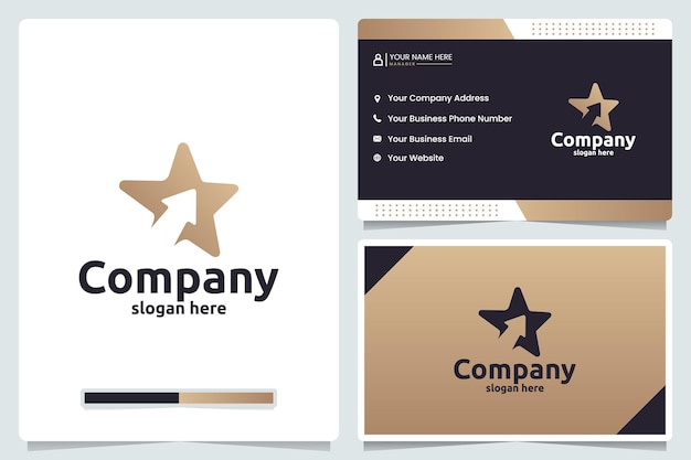 Star and arrow growth logo design inspiration