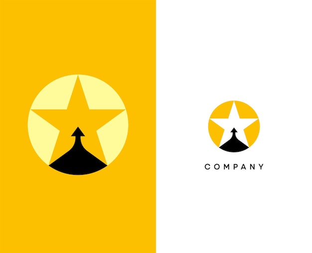 Star and arrow logo. Rising arrow and star icon.