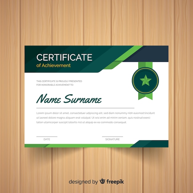 Star badge certificate template