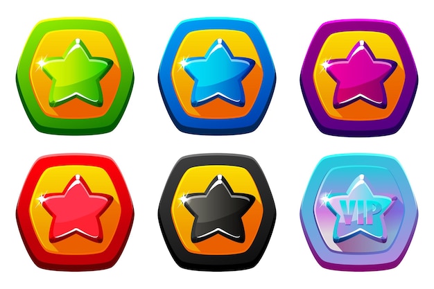 Star Badge Vector set badges with star for 2D game