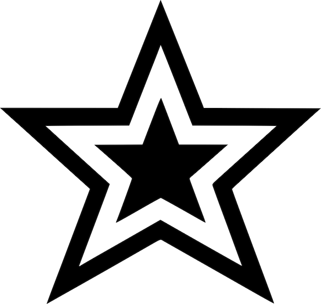 Star Black and White Vector illustration