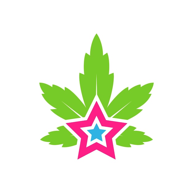 Vector star cannabis logo vector template creative cannabis logo design concepts