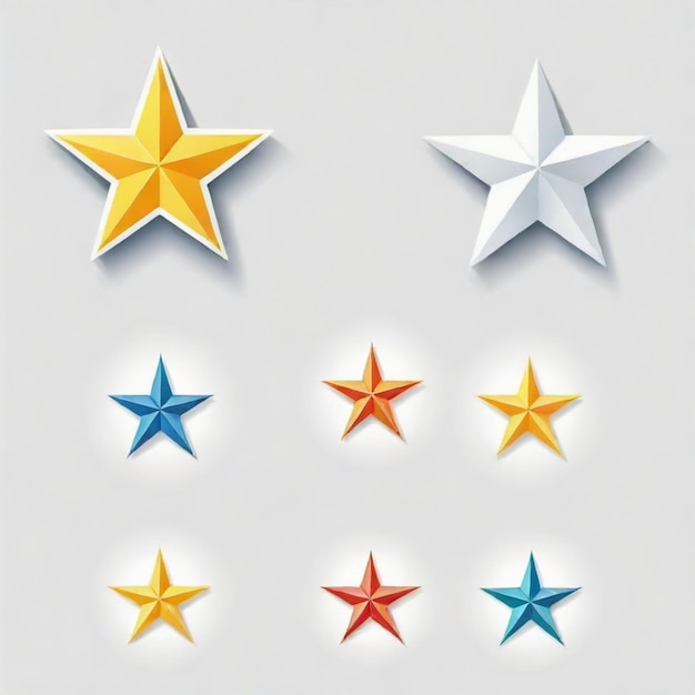 Vector star cartoon vector set white background isolated