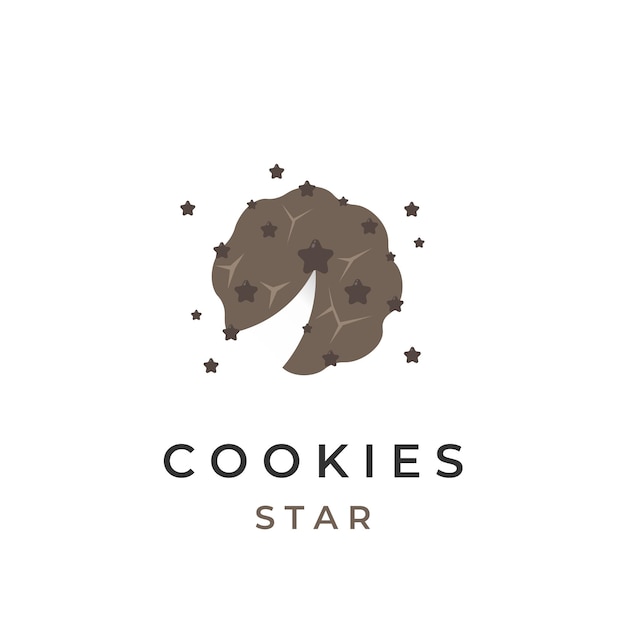 Star Chocolate Cookies Vector Illustration Logo