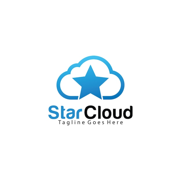 Star Cloud logo design template