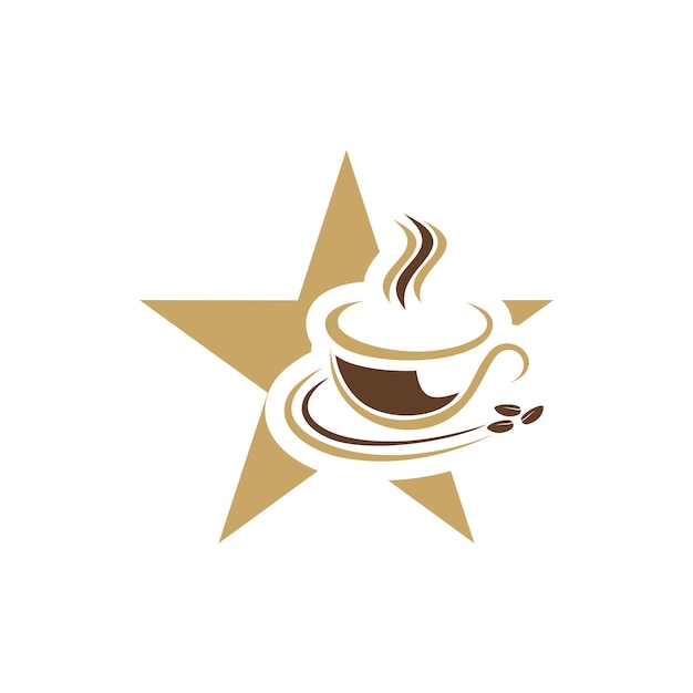 star coffee logo design vector isolated on white background