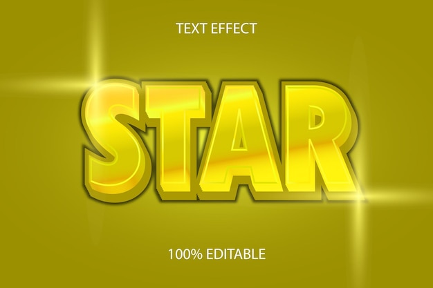 Star color gold  editable text effect