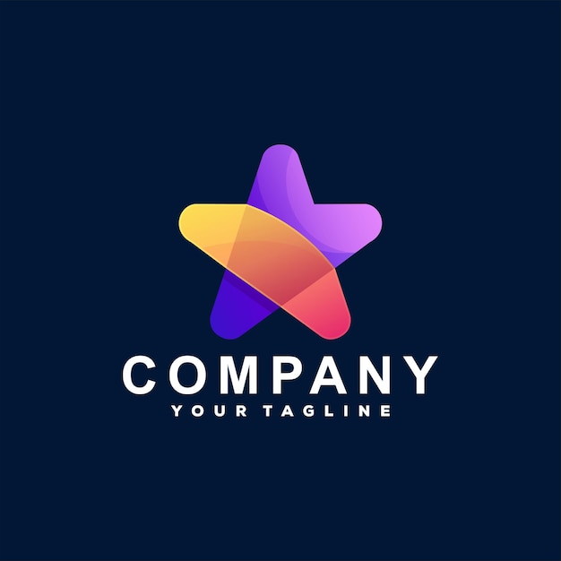 Star color gradient logo design