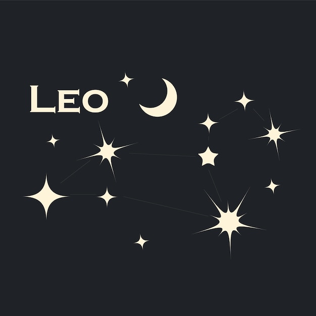 Star constellation zodiac Leo. Vector. All elements are isolated